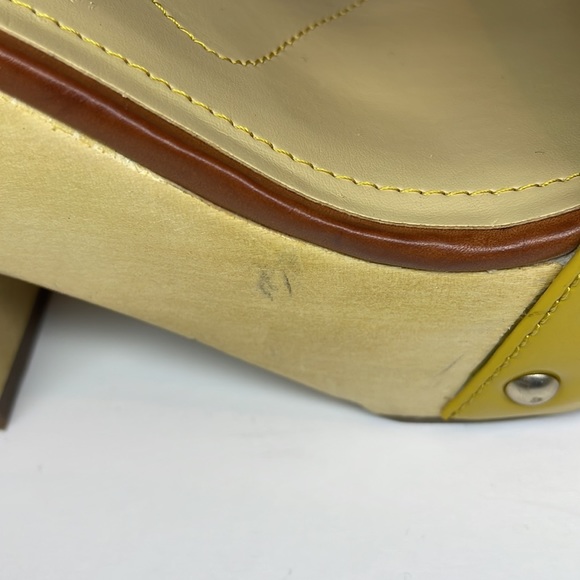 Women Platform Faux wood heels open toe with buckle size 38.5 Macy’s brand - Picture 8 of 10